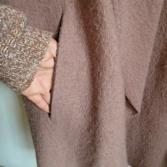 Sleeveless Wool Long Callor Draped Vest with Pockets  Size 3X - Picture 4 of 9